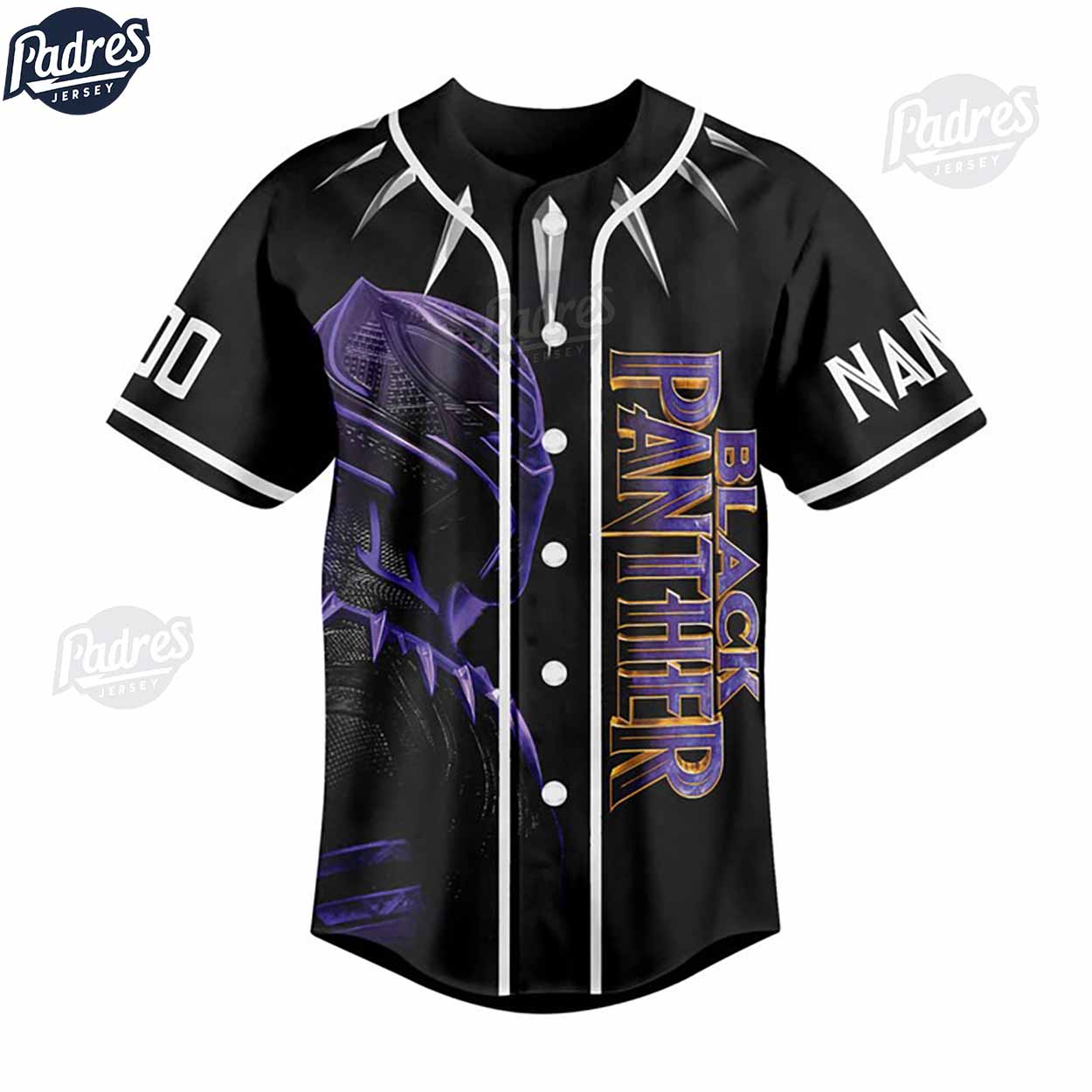 Personalized Wakanda Forever Black Panther Baseball Jersey - Padres Jersey Oasis: Elevate Your Baseball Style... (Image 2)