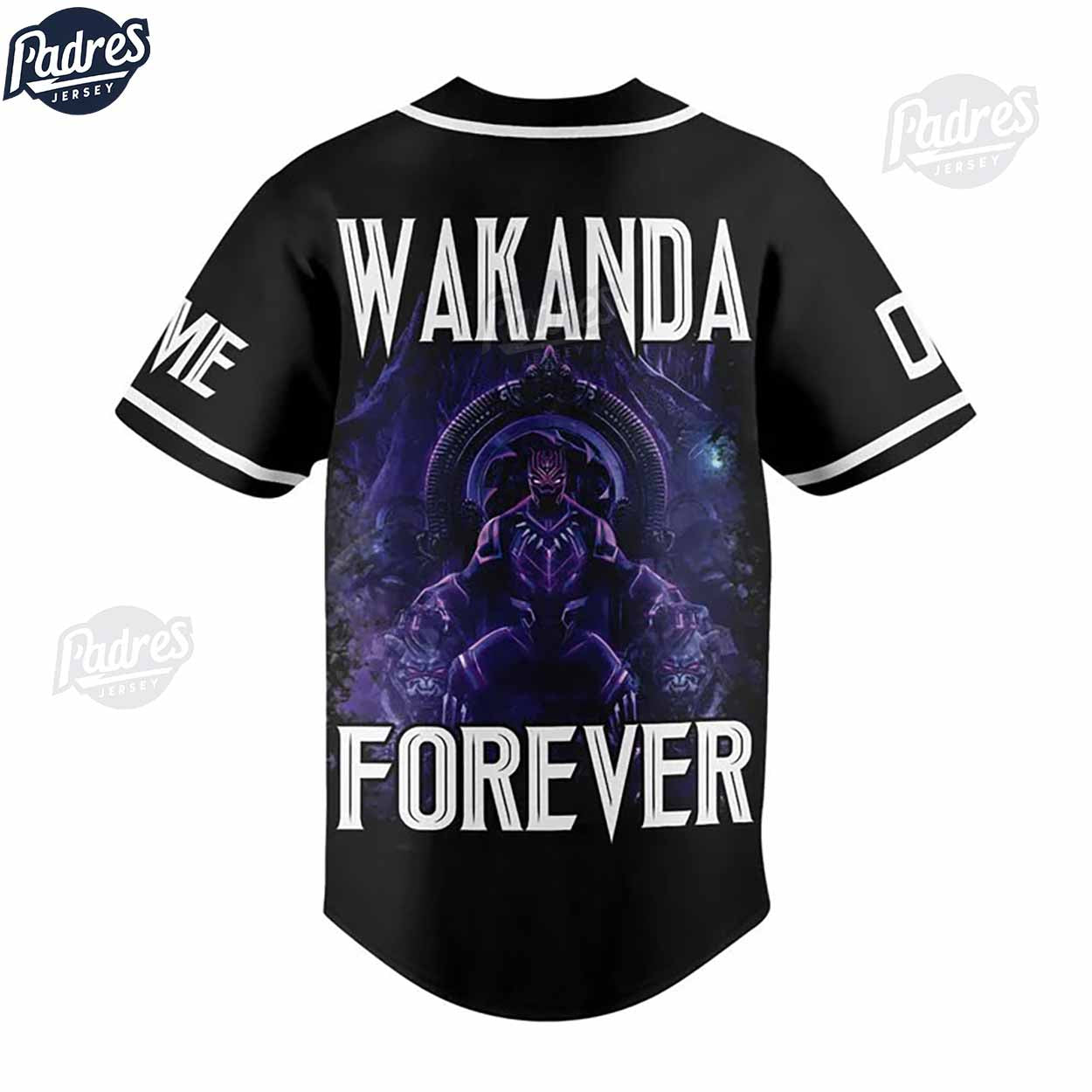 Personalized Wakanda Forever Black Panther Baseball Jersey - Padres Jersey Oasis: Elevate Your Baseball Style... (Image 3)