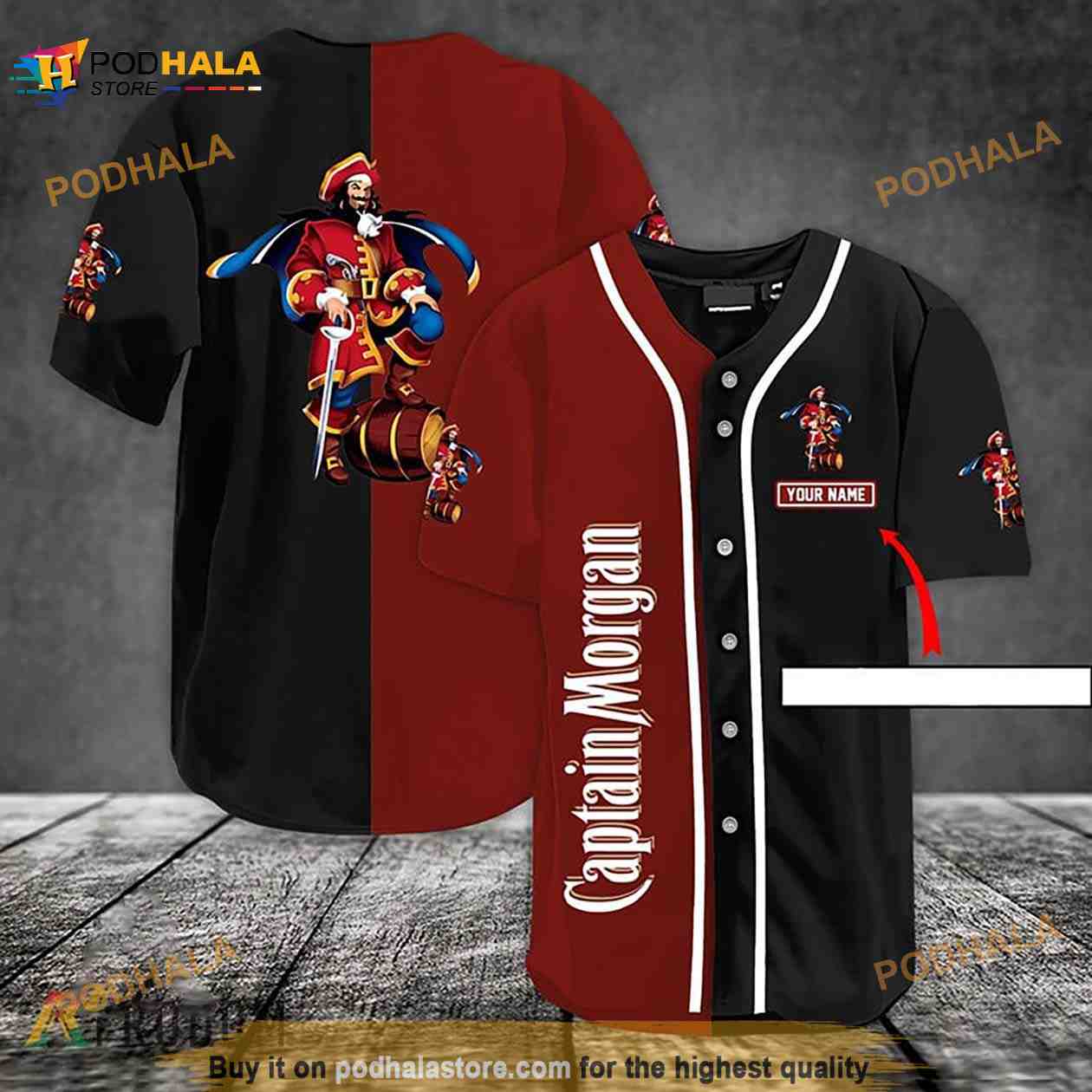 Personalized White Logo Captain Morgan 3D Baseball Jersey