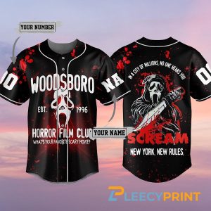 Personalized Woodsboro Baseball Jersey Shirt, Scream Horror Movie Jersey