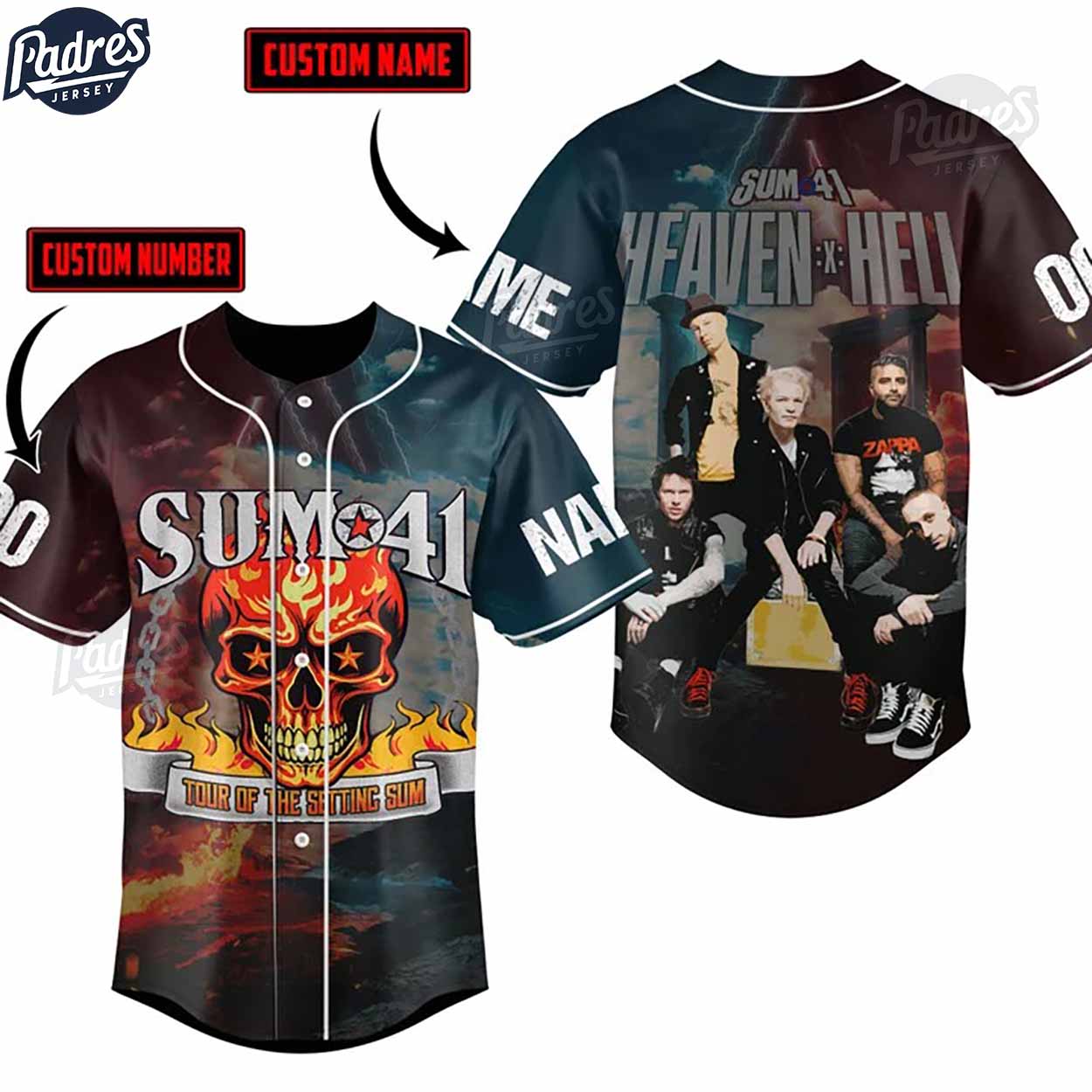 Personalized World Tour Sum 41 Baseball Jersey - Padres Jersey Oasis: Elevate Your Baseball Style Game... (Image 1)
