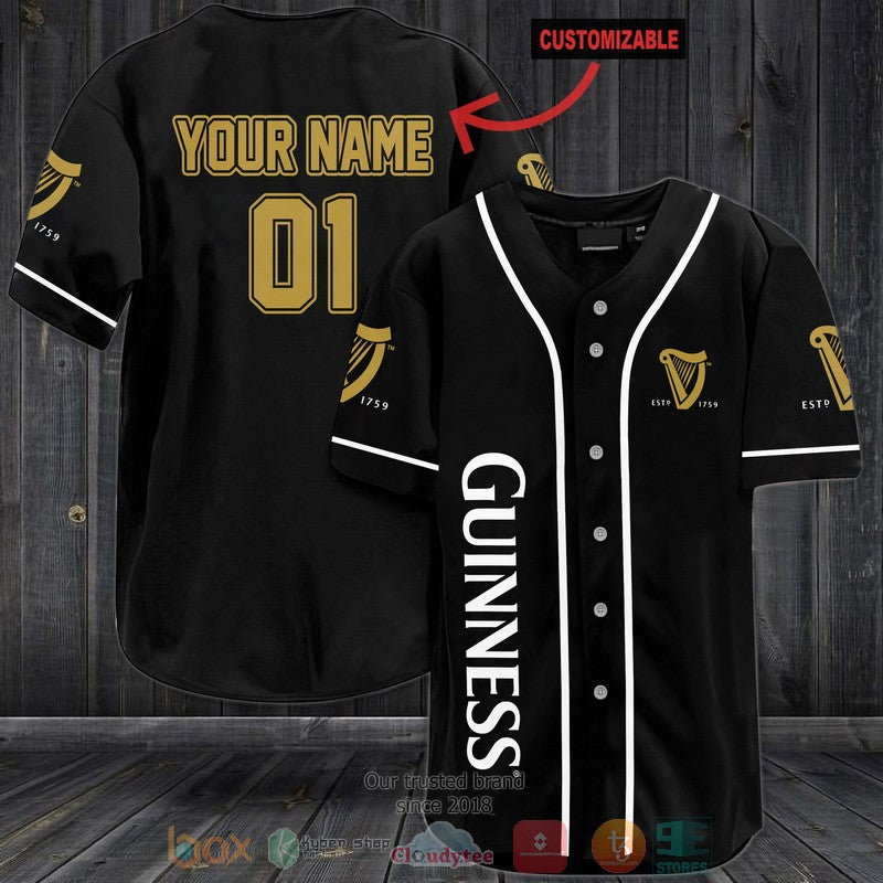 Personalized Guinness custom black Baseball shirt