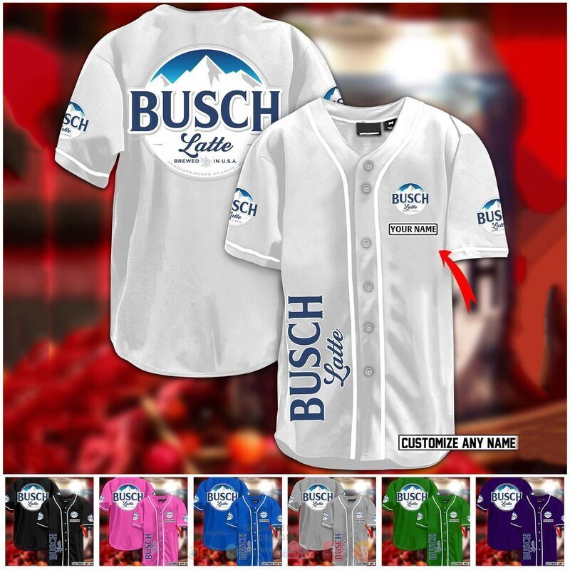 Busch latte beer custom name baseball jersey