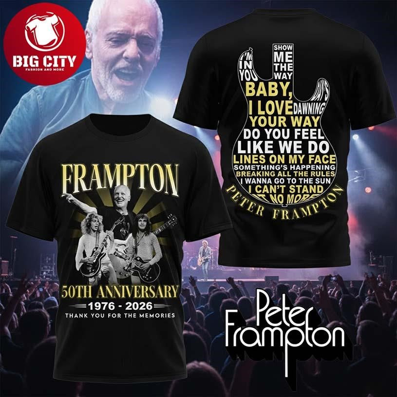 Peter Frampton 50Th Anniversary 2026 Rock Band Two Sided Shirt