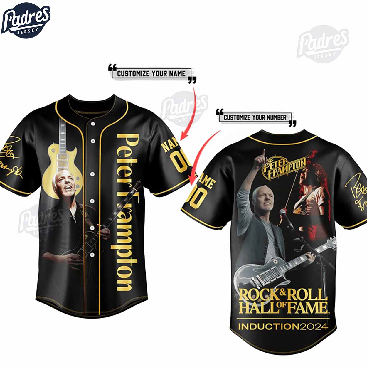 Peter Frampton Personalized Baseball Jersey Outfit - Padres Jersey Oasis: Elevate Your Baseball Style Game... (Image 2)