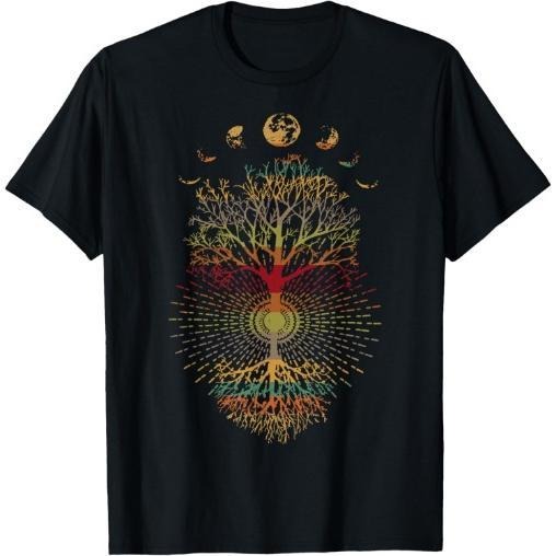 Phases of the Moon Retro 60's 70's Vibe Tree of Life T-Shirt Made in USA Hoodie, Sweatshirt | WearSparks.com
