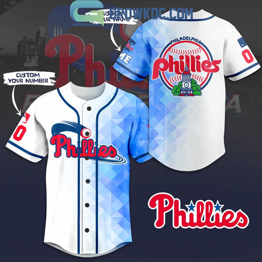 Philadelphia Philles Baseball Team Geometric Personalized Baseball Jersey