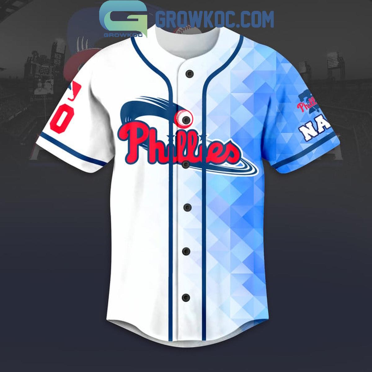 Philadelphia Philles Baseball Team Geometric Personalized Baseball Jersey
