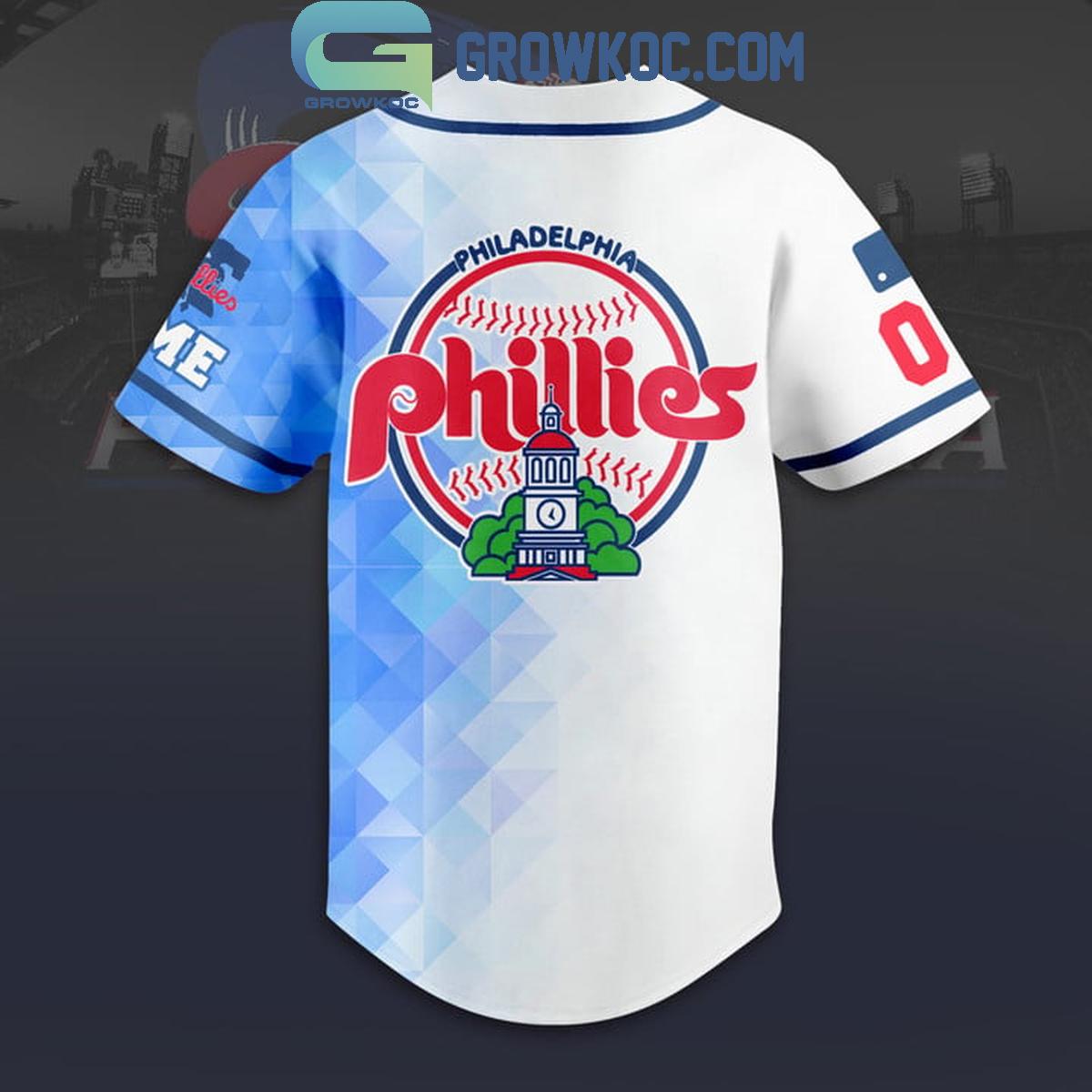 Philadelphia Philles Baseball Team Geometric Personalized Baseball Jersey