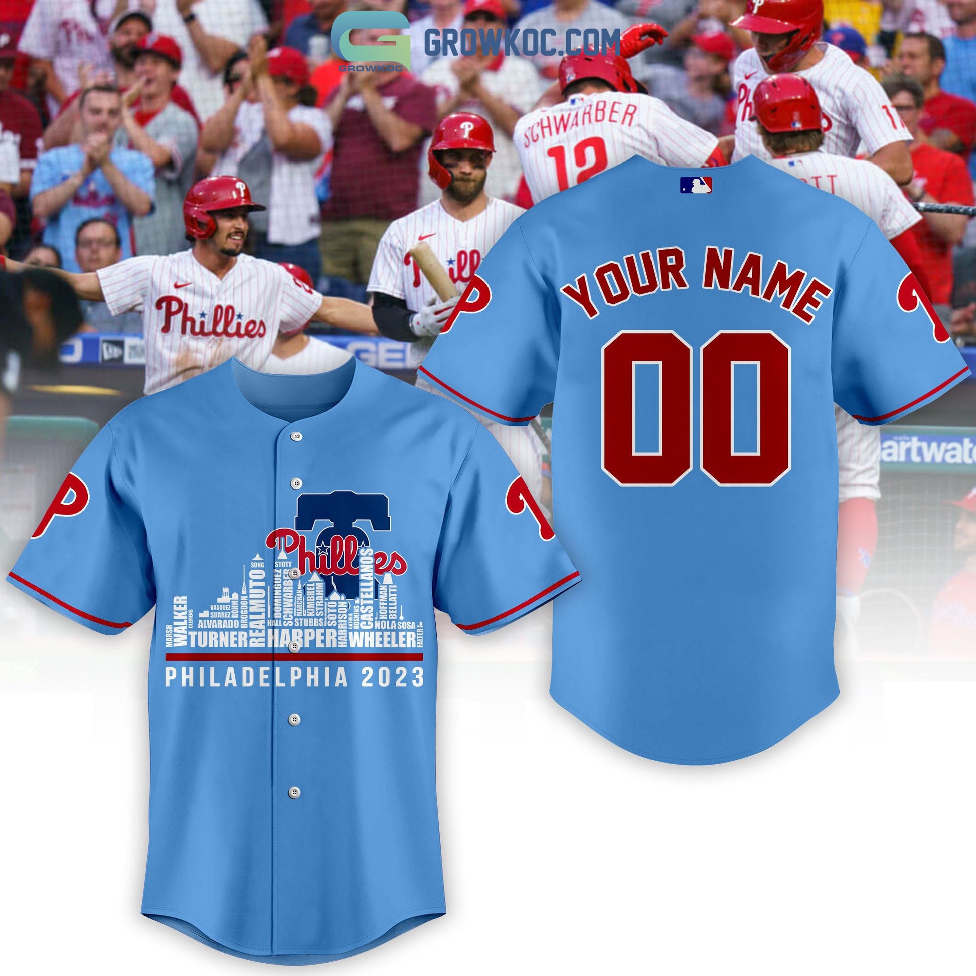 Philadelphia Phillies City Champions Best Team Personalized Light Blue Design Baseball Jersey