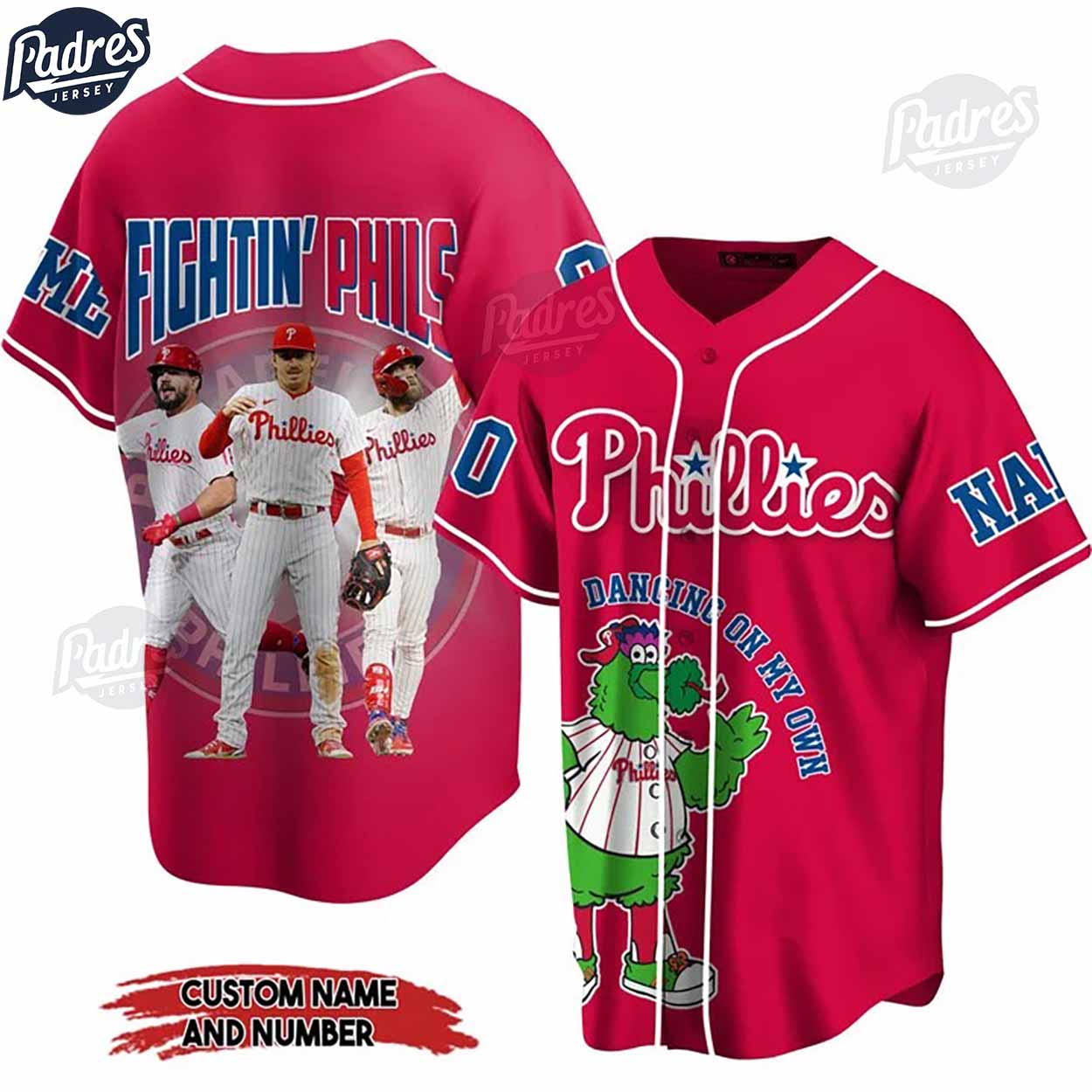 Philadelphia Phillies Dancing On My Own Custom Baseball Jersey - Padres Jersey Oasis: Elevate Your Baseball... (Image 1)