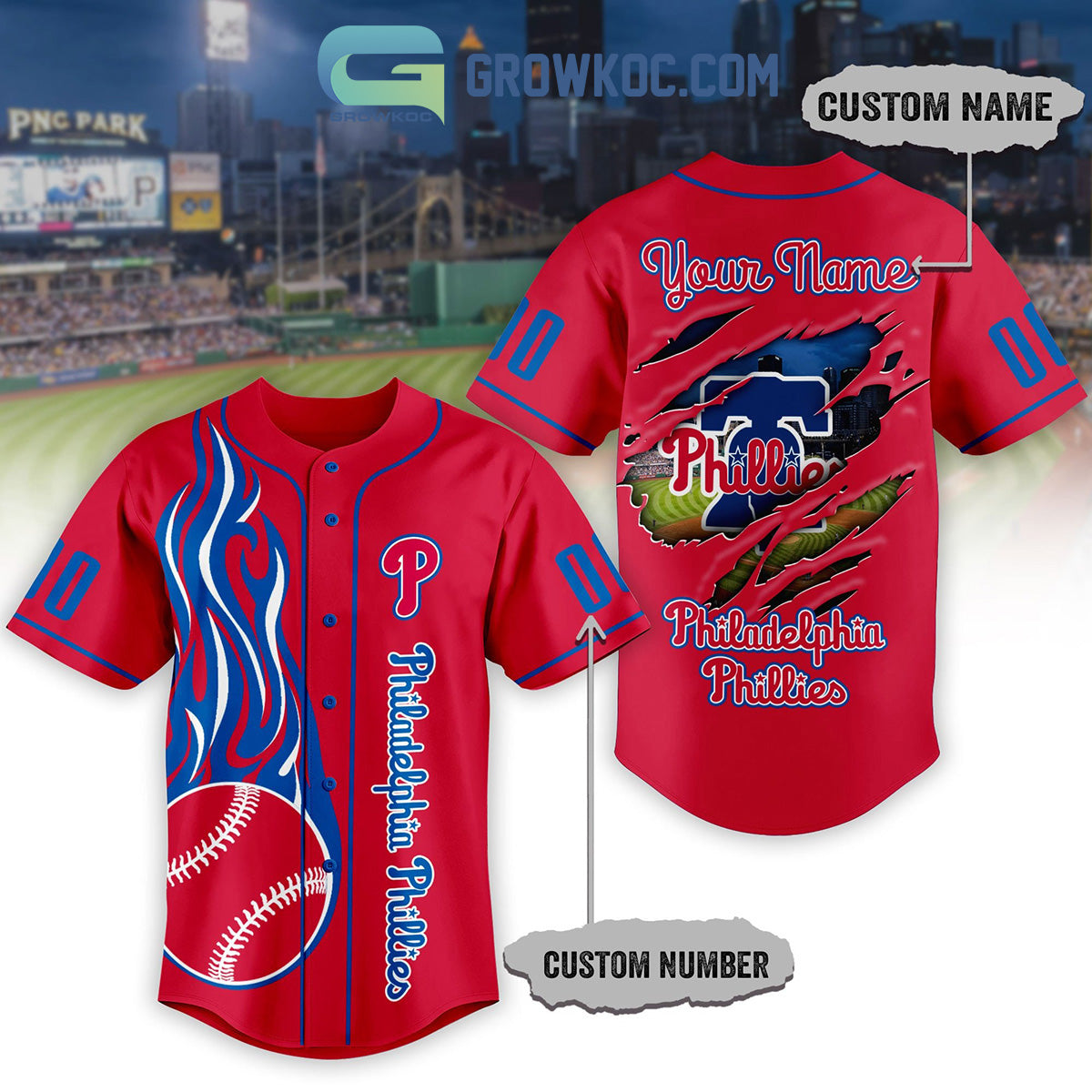 Philadelphia Phillies MLB Personalized Baseball Jersey
