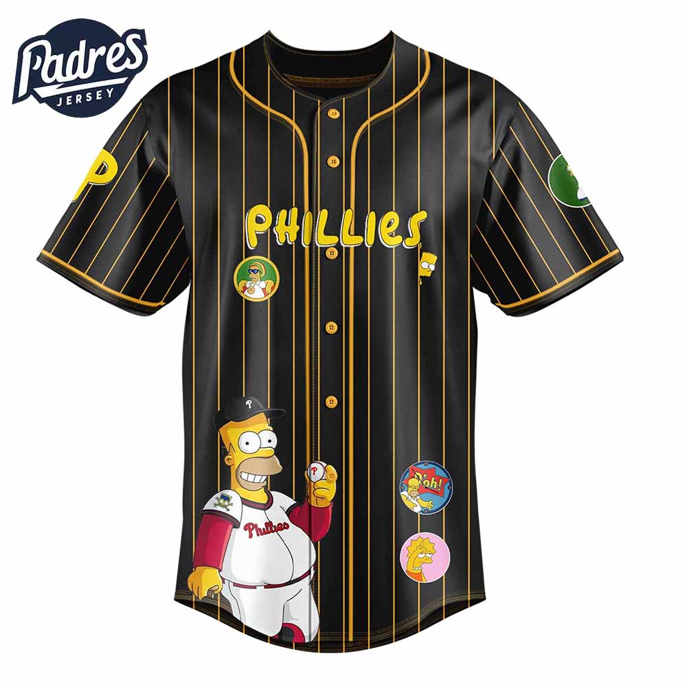 Philadelphia Phillies MLB x The Simpsons Baseball Jersey Style - Padres Jersey Oasis: Elevate Your Baseball... (Image 2)
