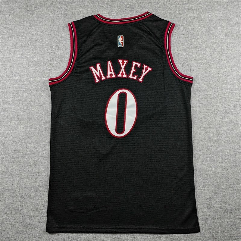Philadelphia 76ers #0 Tyrese Maxey 26 76 Classic Black Style 1