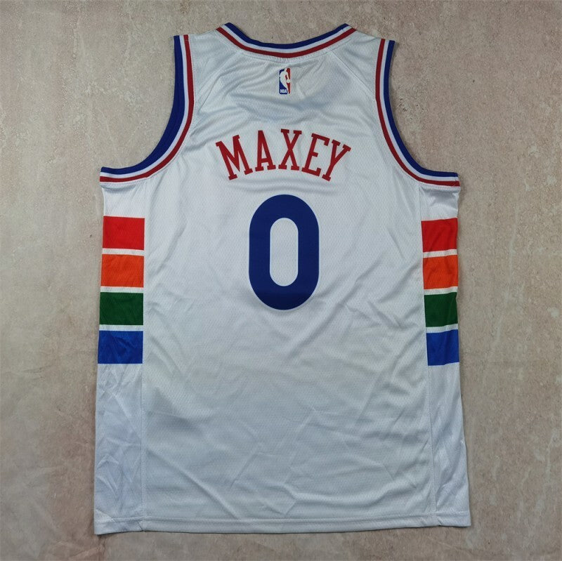 Philadelphia 76ers #0 Tyrese Maxey Hot Press 76 Style 1