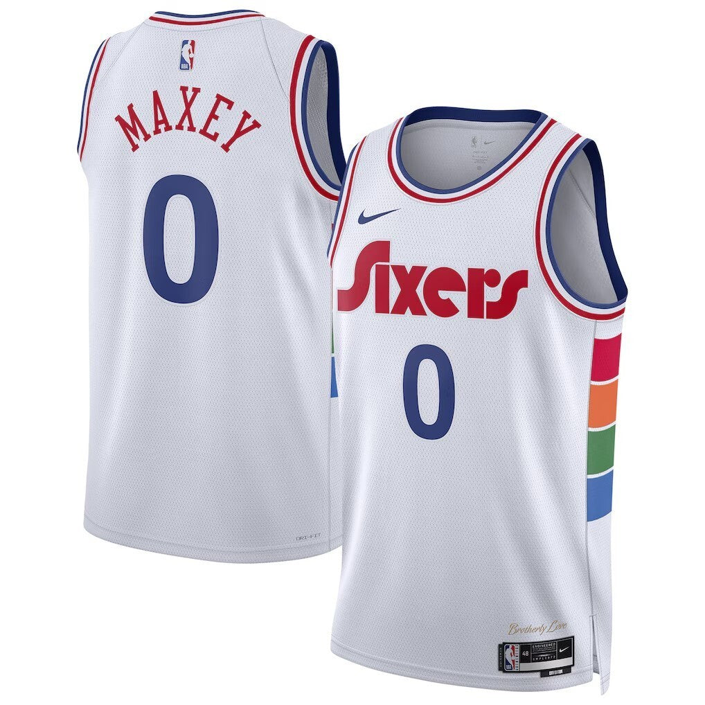 Philadelphia 76ers #0 Tyrese Maxey Unisex 202425 Swingman Player Jersey - City Edition - White