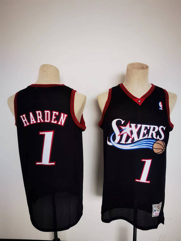Philadelphia 76ers #1 Harden throwback jersey black
