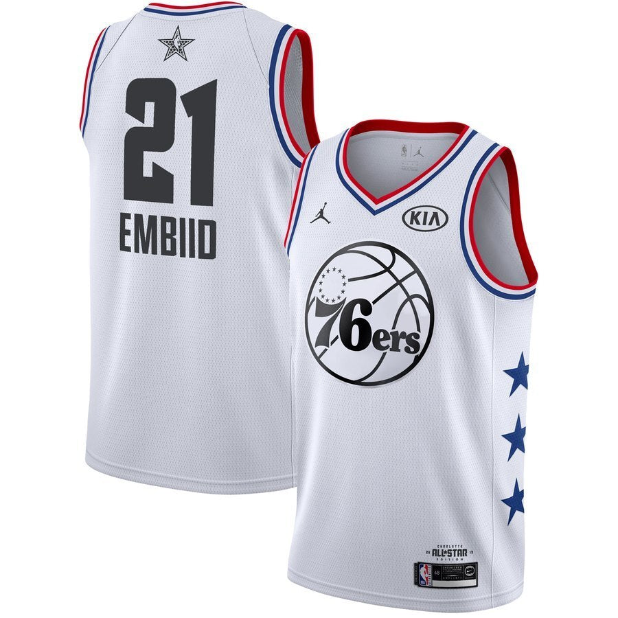 Philadelphia 76ers #21 Joel Embiid 19 All-Star 76 21 White