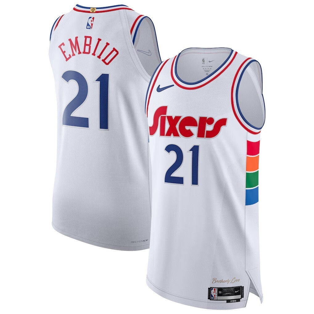 Philadelphia 76ers #21 Joel Embiid 202425 Authentic Player Jersey - City Edition - White