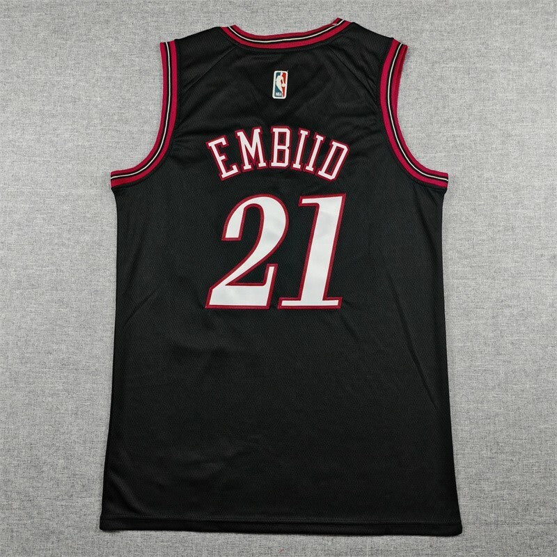Philadelphia 76ers #21 Joel Embiid 26 76 Classic Black Style 1
