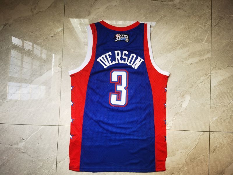 Philadelphia 76ers #3 Allen Iverson 04 All-Star 3 Blue Style 2