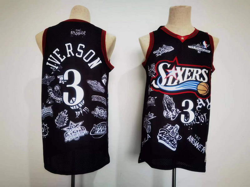Philadelphia 76ers #3 Allen Iverson 76 3 Black Edition
