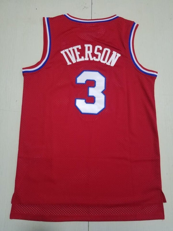 Philadelphia 76ers #3 Allen Iverson 76 3 Retro Red s-xxl Style 1