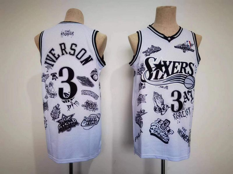 Philadelphia 76ers #3 Allen Iverson 76 3 White Edition