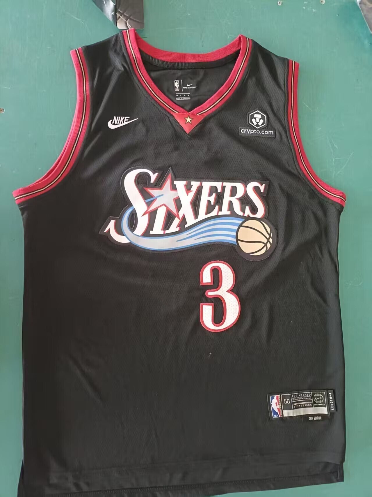 Philadelphia 76ers #3 Allen Iverson Black 2025 Classic 76 3 City Edition Style 2