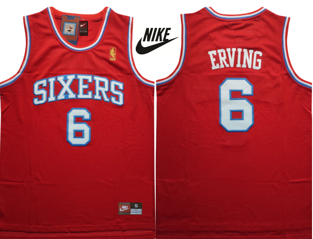 Philadelphia 76ers #6 Erving jersey red