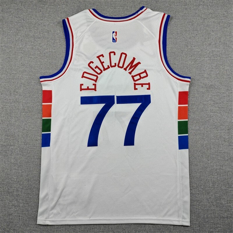 Philadelphia 76ers #77 V. J. Edgecombe 25 76 77 White City Edition Style 3