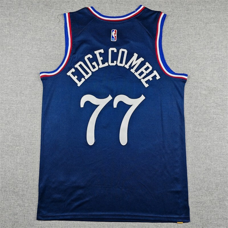 Philadelphia 76ers #77 V. J. Edgecombe 26 76 77 Navy City Edition Style 1