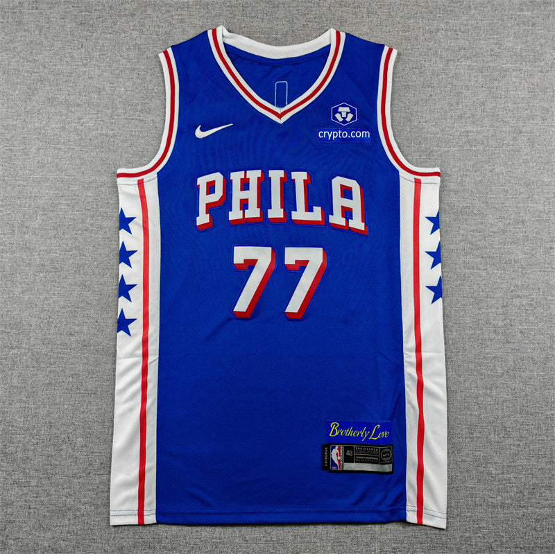 Philadelphia 76ers #77 V. J. Edgecombe 76 77 Blue Style 2