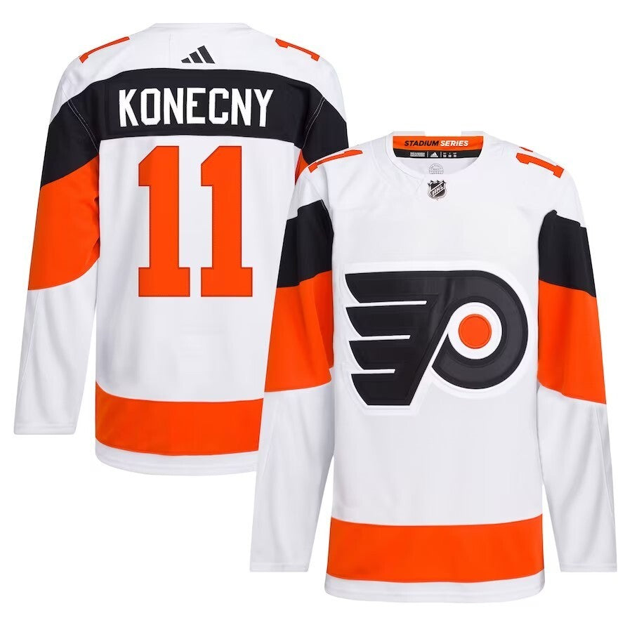 Philadelphia Flyers #11 Travis Konecny 2024 NHL Stadium Series Primegreen Authentic Player Jersey – White Style 2