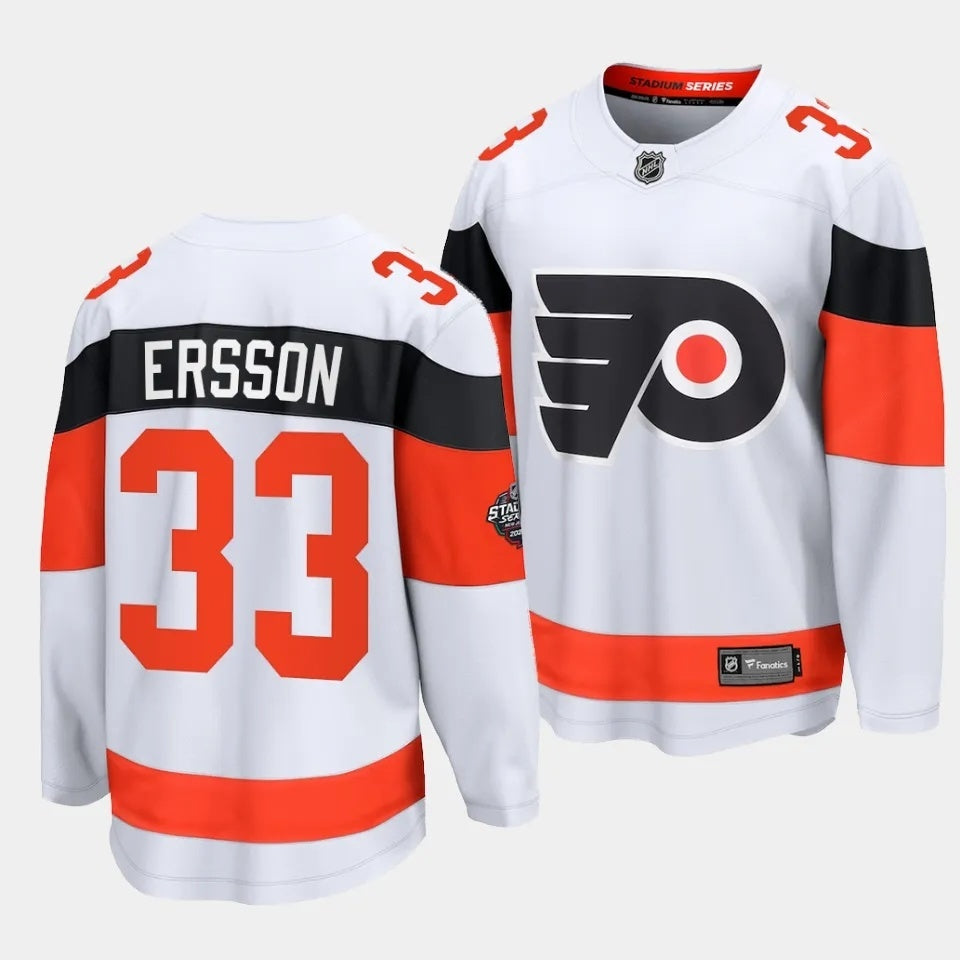 Philadelphia Flyers #33 Samuel Ersson 2024 NHL Stadium Series Jersey – White