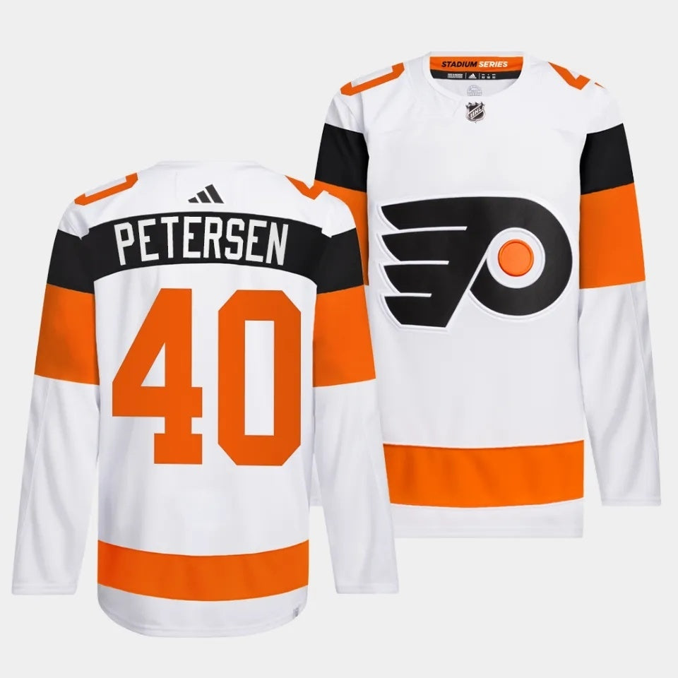 Philadelphia Flyers #40 Cal Petersen 2024 NHL Stadium Series White Jersey