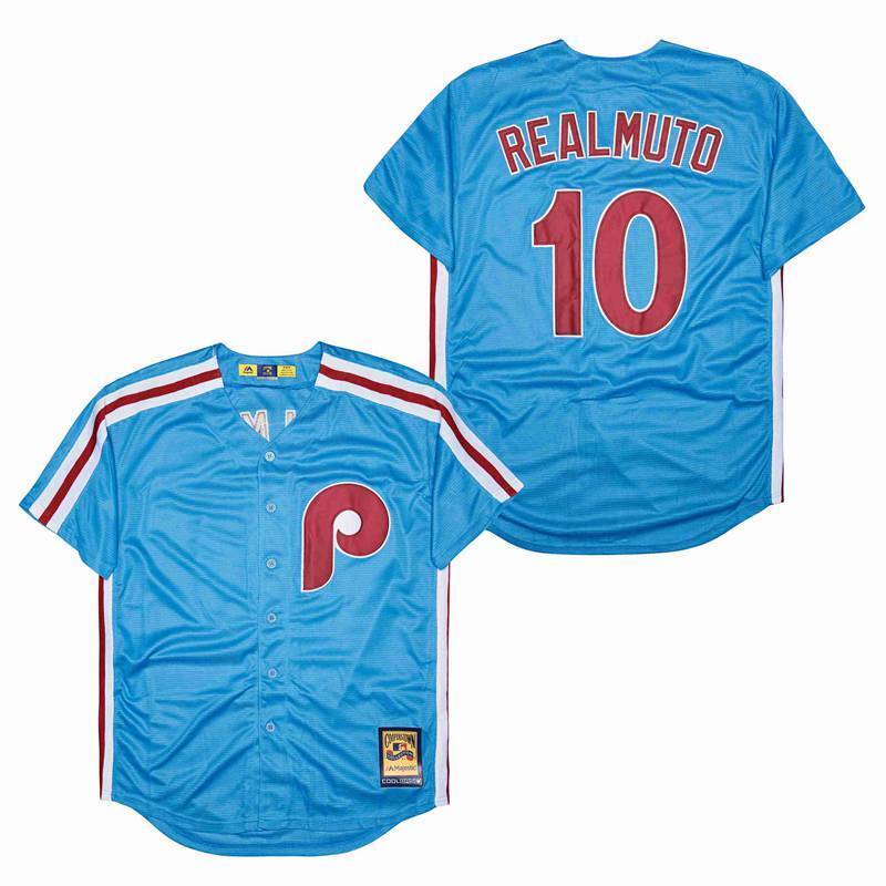 Philadelphia Phillies #10 JT Realmuto Phillies 10 Blue Retro