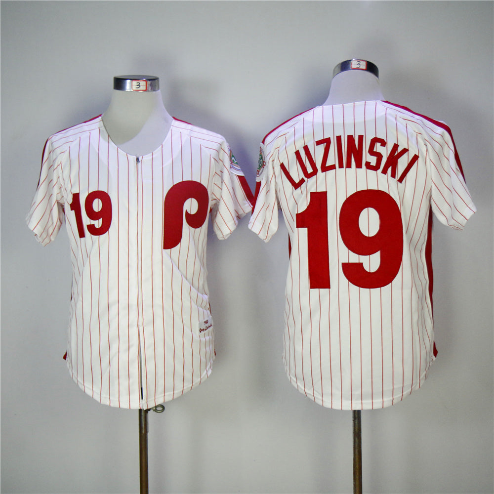 Philadelphia Phillies #19 Phillies 19 White Red 1983 Retro
