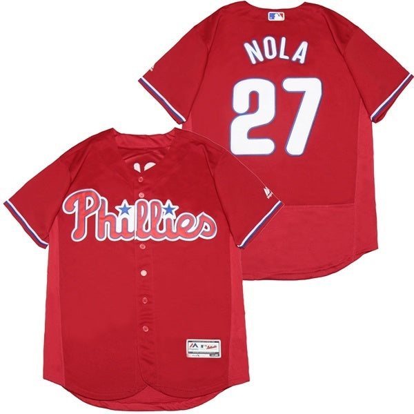 Philadelphia Phillies #27 Aaron Nola Phillies 27 Red Elite