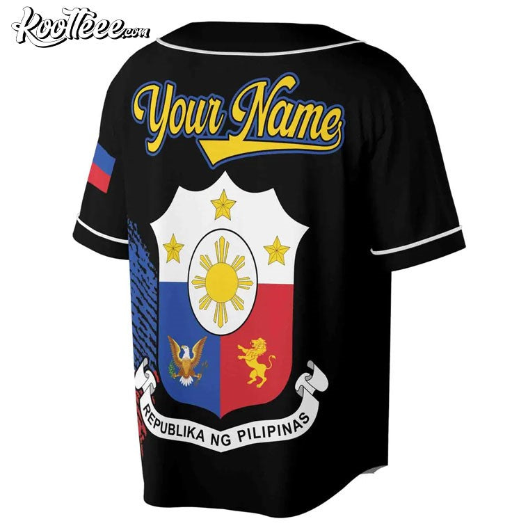 Philippines Flag Coat of Arms Filipino Custom Baseball Jersey
