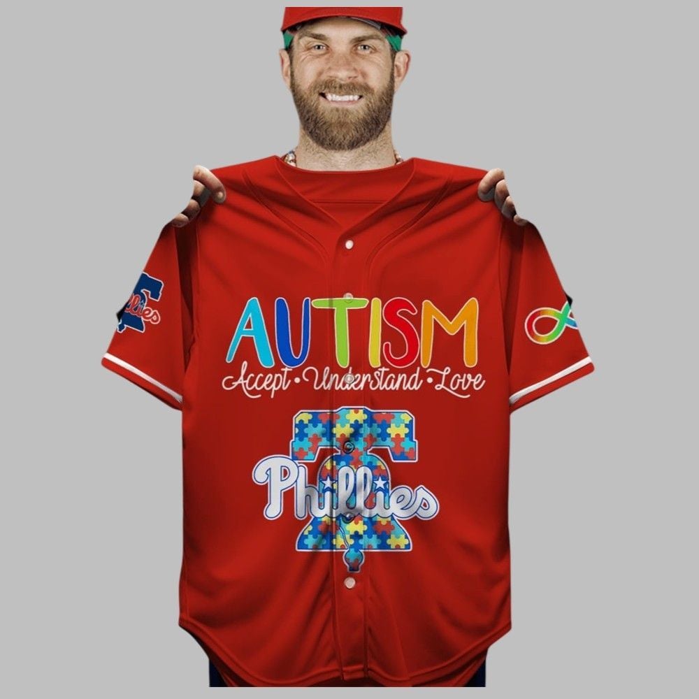 Phillies Autism Accept Understand Love Baseball Jersey - Grishko.com T-Shirts, Hoodie, Sweatshirt | WearSparks.com (Image 1)