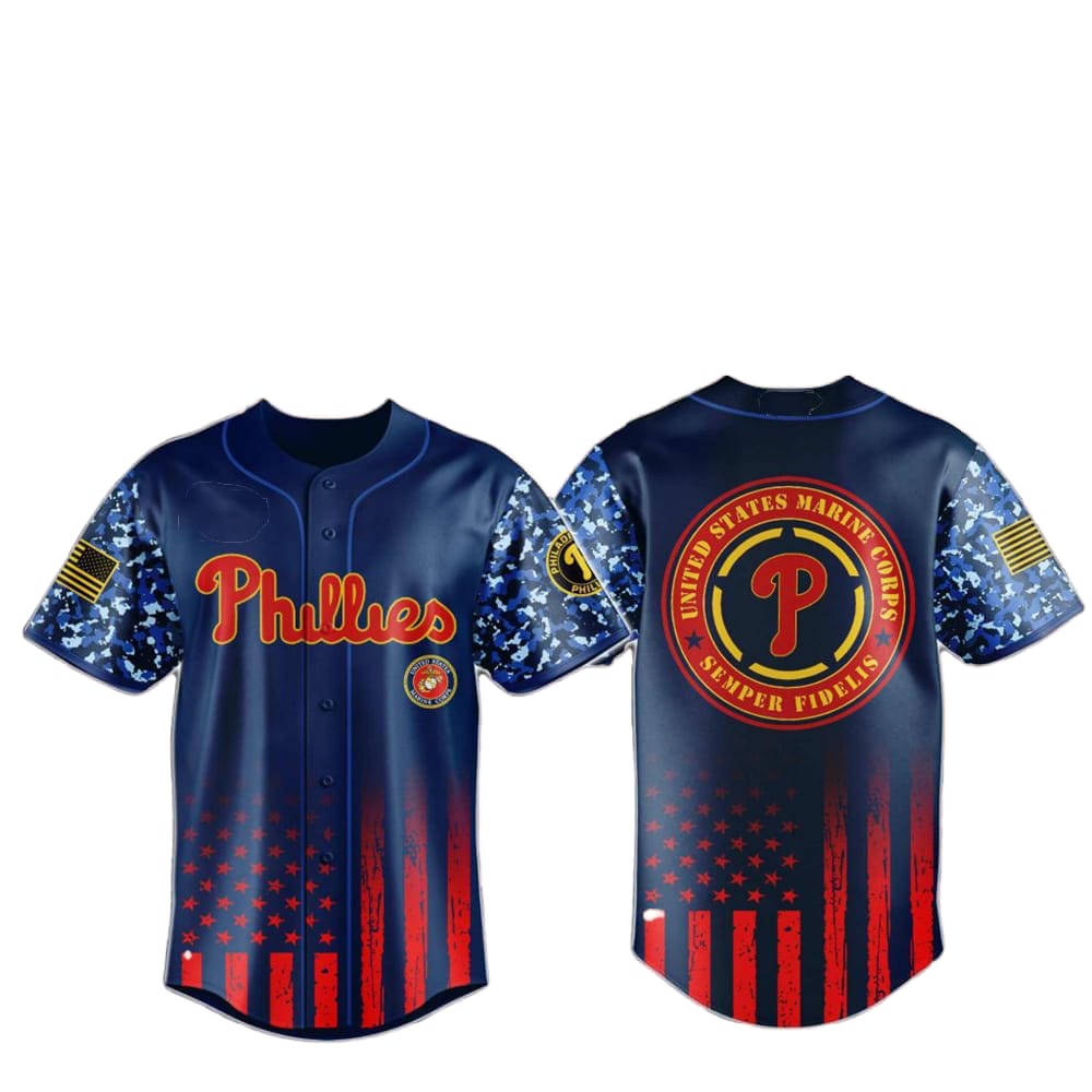 Phillies Marine Corps Military Appreciation Baseball Jersey 2025 - Grishko.com T-Shirts, Hoodie, Sweatshirt | WearSparks.com