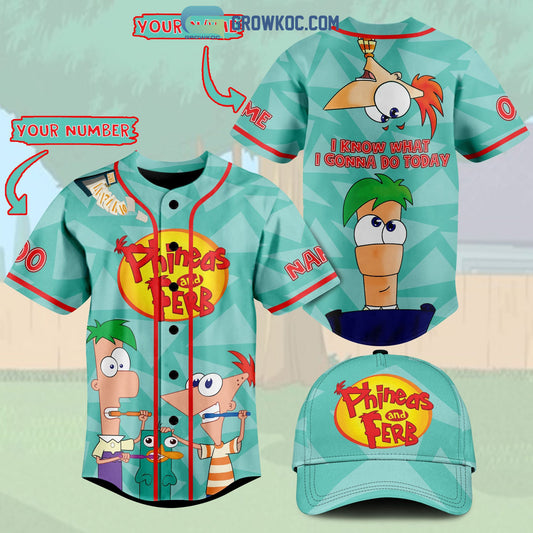Phineas And Ferb I Know What I Gonna Do Today Personalized Baseball Jersey