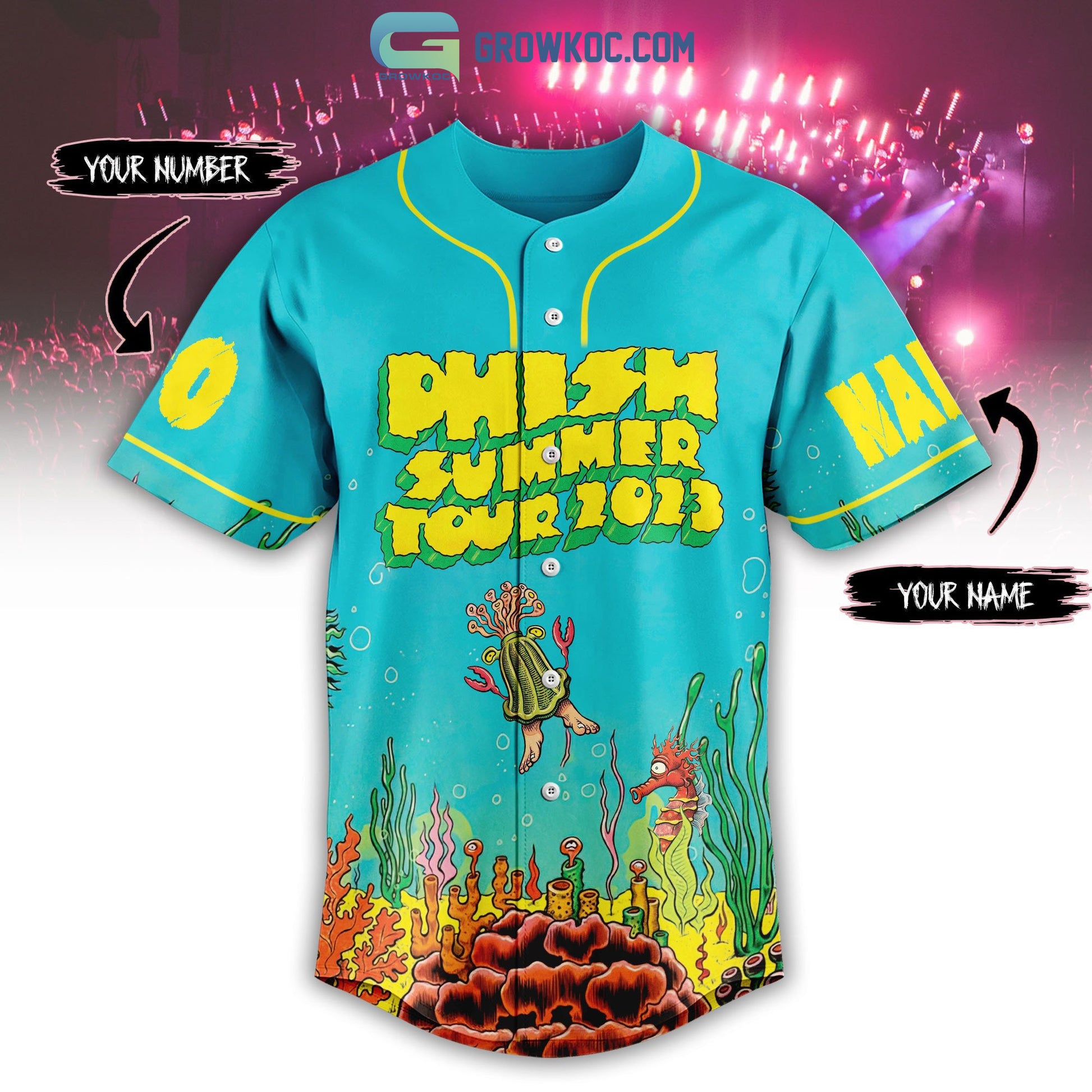 Phish Summer Tour 2023 Sea Design Personalized Baseball Jersey