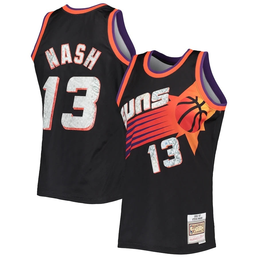 Phoenix Suns #13 Steve Nash Mitchell & Ness 1996-97 Hardwood Classics 75th Anniversary Diamond Swingman Jersey - Black