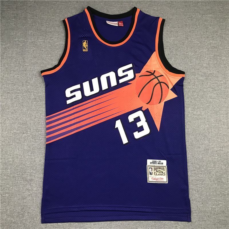 Phoenix Suns #13 Steve Nash Suns 13 Purple Gold Logo Style 4