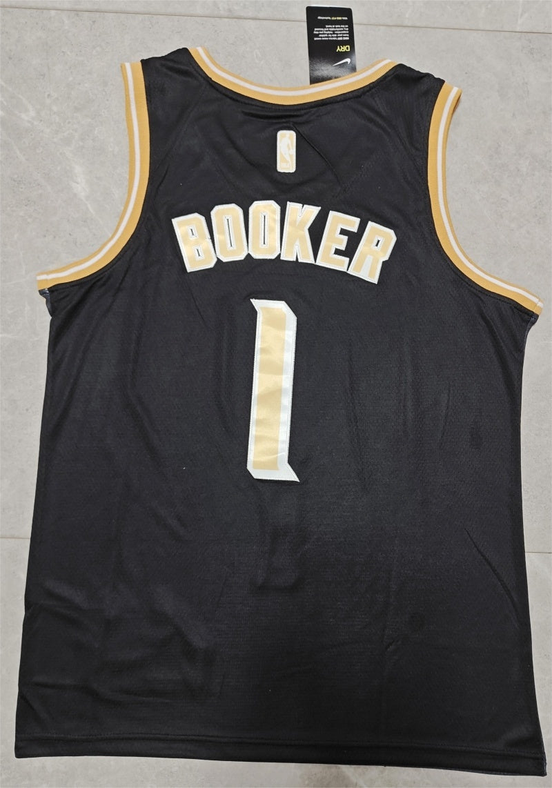 Phoenix Suns #1 booker 2425 jersey blackgold Style 1