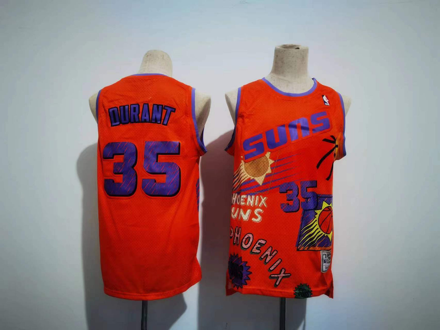 Phoenix Suns #35 Durant Sketching version jersey orange