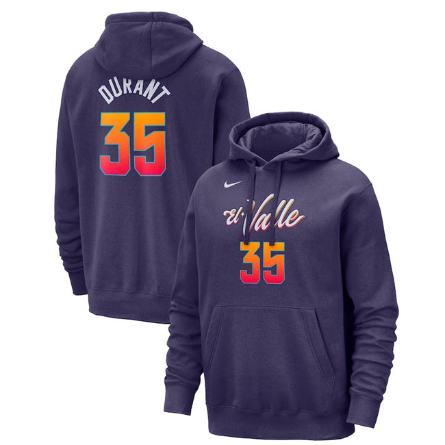 Phoenix Suns #35 Kevin Durant Purple 2023 24 City Edition Name & Number Pullover