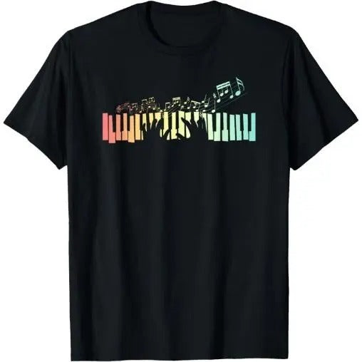 Pianist Gift Idea Keyboards Music Notes Piano T-Shirt Made in USA Hoodie, Sweatshirt | WearSparks.com